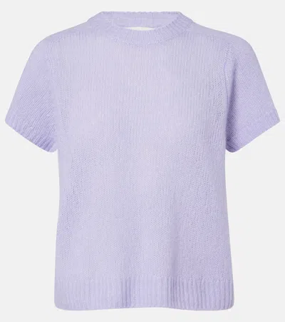 Lisa Yang Siona Cashmere And Silk T-shirt In Purple