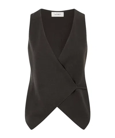 Lisa Yang Sleeveless Knitted Cardigan In Black