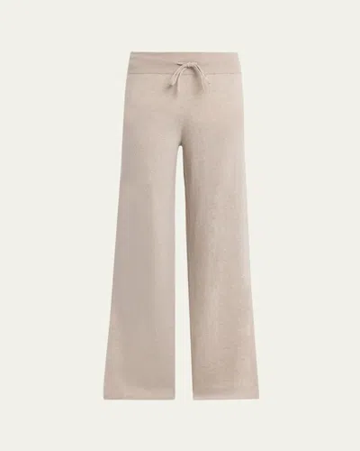 Lisa Yang Sofi Cashmere Straight-leg Pull-on Trousers In Brown