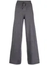 Lisa Yang High-rise Cashmere Trousers With Drawstring Waist And Wide-leg Design In Gray