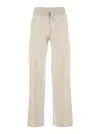 Lisa Yang Sofi White Pants With Elastic Drawstring Waist In Cashmere Woman In White