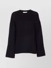 Lisa Yang Soft Knitwear Crewneck Long Sleeve Top In Black