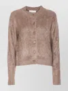 Lisa Yang Soft Knitwear Round Neck Mohair Effect In Brown