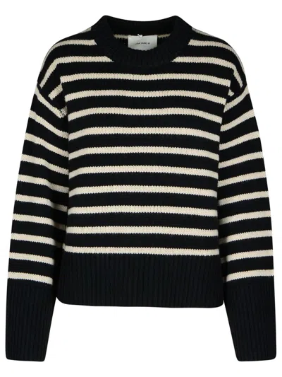 Lisa Yang Striped Cashmere Sony Pullover Sweater In Black