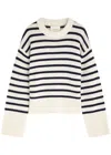 Lisa Yang Sony Striped-intarsia Cashmere Jumper In Cream