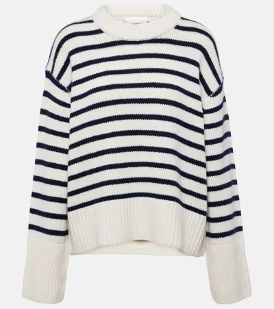 Lisa Yang Sony Striped Cashmere Sweater In White