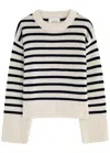 Lisa Yang Sony Striped-intarsia Cashmere Jumper In Cream