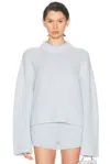 Lisa Yang Sony Cashmere Drop-shoulder Crewneck Sweater In Blue