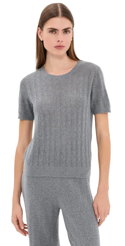 Lisa Yang Suyin Cotton Cashmere T-shirt Deep Cloud In Gray