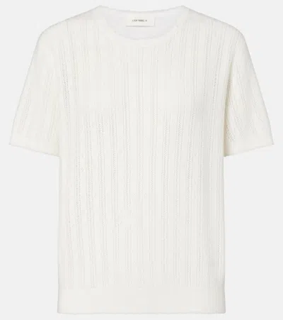 Lisa Yang Suyin Pointelle Cotton And Cashmere Sweater In White