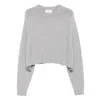 Lisa Yang Cropped Round-neck Jumper In Gray