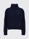 Lisa Yang Ribbed Knit Wool Sweater With High Neckline In Blue