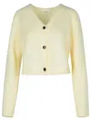 Lisa Yang Filippa Cream Cashmere Cardigan In Beige