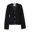 Lisa Yang Knitted Cashmere Cardigan With V-neck And Button Closure In Black
