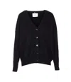 Lisa Yang Knitwear V-neck Long Sleeve Top In Black