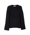 Lisa Yang Soft Knitwear Crewneck Long Sleeve Top In Black