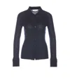 Lisa Yang Ribbed Collared Tight Fit Knitwear In Blue