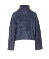 Lisa Yang The Floren High-neck Brushed Sweater In Blue