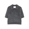 Lisa Yang Women Carolyn Short Sleeves Sweater In Gray