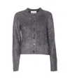 Lisa Yang Knitwear Crew Neck Long Sleeve Top In Gray