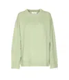 Lisa Yang Soft Knit Crewneck Long Sleeve Sweater In Green