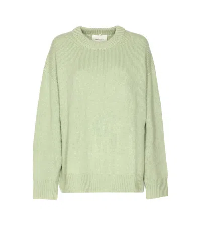 Lisa Yang Soft Knit Crewneck Long Sleeve Sweater In Green