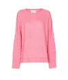 Lisa Yang Oversized Crewneck Knitwear Side Slits In Pink