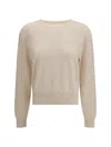 Lisa Yang Cream Fleece Wool Sweatshirt In White
