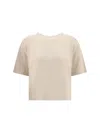 Lisa Yang Short-sleeved Knitted Top In Beige