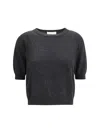 Lisa Yang Genevra Puff-sleeve T-shirt In Gray