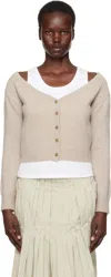 Lisa Yang Taupe Beata Cardigan In Sa Sand