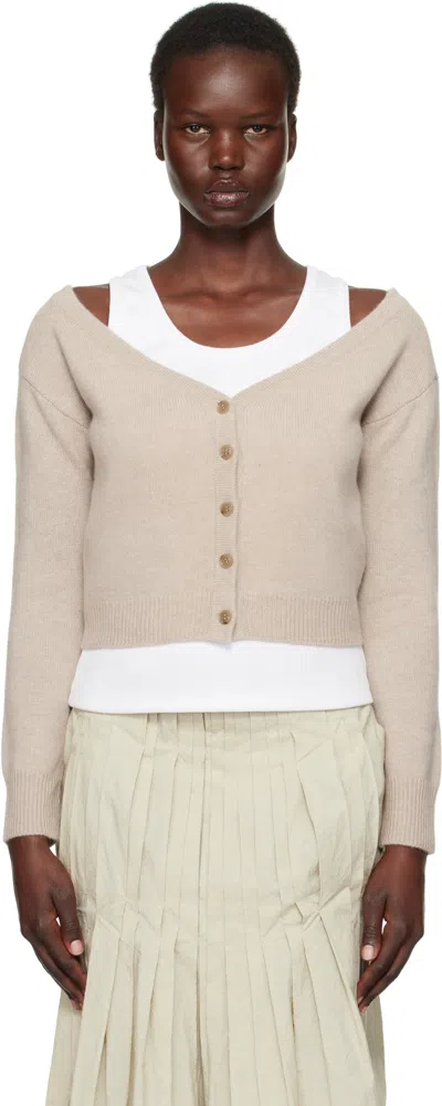 Lisa Yang Taupe Beata Cardigan In Sa Sand
