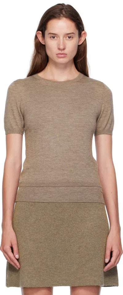 Lisa Yang Taupe Delila T-shirt In Brown