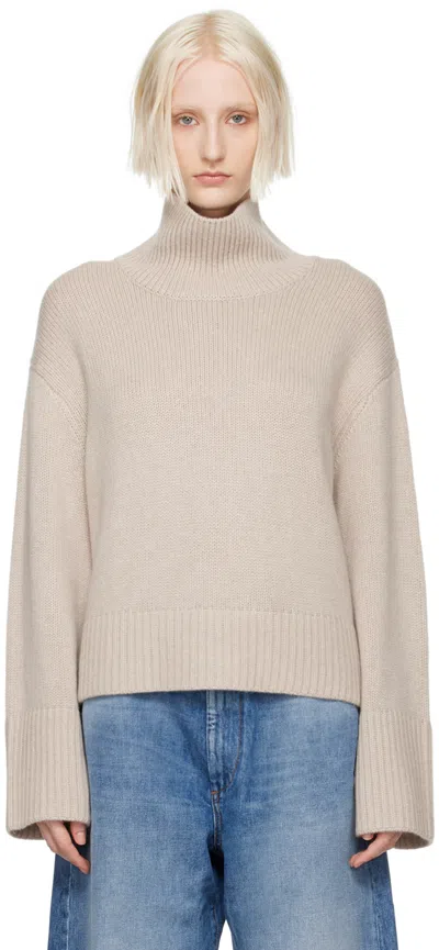 Lisa Yang Taupe Fleur Turtleneck In Sa Sand