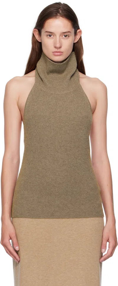 Lisa Yang Taupe Maddie Top In Brown