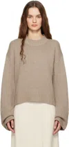 Lisa Yang Taupe Sony Sweater In Mo Mole