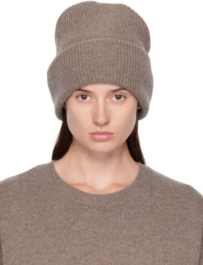 Lisa Yang Taupe 'the Stockholm' Beanie In Brown