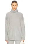 Lisa Yang Heidi Grey Turtleneck Knit Sweater In Cashmere Woman In Cloudy Brushed