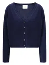 Lisa Yang The Abby Button Cardigan In Blue