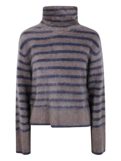 LISA YANG THE FLOREN BRUSHED STRIPED TURTLENECK SWEATER