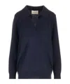 Lisa Yang Josefine Cream Sweater In Blue
