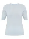 Lisa Yang The Kenza Short-sleeve Cashmere Top In Blue