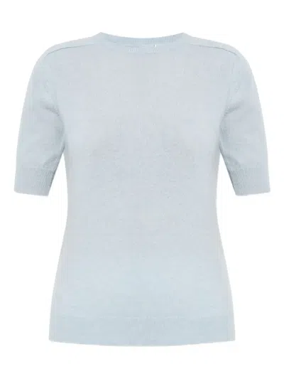 Lisa Yang The Kenza Short-sleeve Cashmere Top In Blue