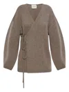 Lisa Yang Tie-front Wrap Cardigan In Brown
