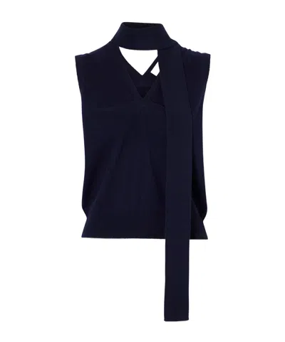 Lisa Yang Ellisyn Tie-detailed Knitted Cashmere Sweater Vest In Blue