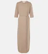Lisa Yang Tilde Knitted Cashmere Maxi Dress In Beige