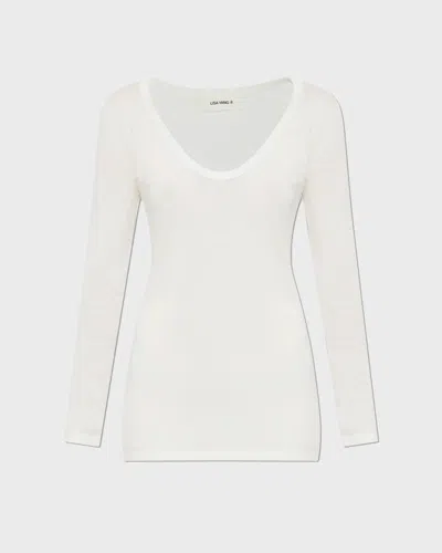 Lisa Yang Amalea Scoop-neck Top In Neutral