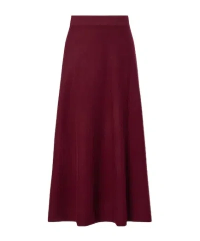 Lisa Yang Torie Cashmere Midi Skirt In Burgundy