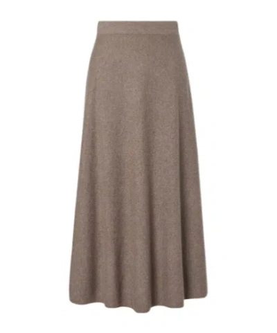 Lisa Yang Torie Cashmere Midi Skirt In Brown
