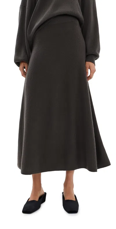 Lisa Yang Torie Cashmere Skirt Dark Fern In Brown